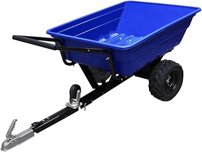 Wagon de remorque de jardin vtt transporteur agricole à 4 roues chariot