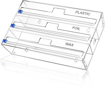 Distributeur de rouleaux acryliques avec cutter, porte-rouleau de cuisine 3 en 1, boîte
