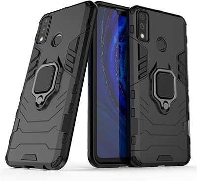 Housse de protection robuste double couche compatible avec huawei y8s avec anneau