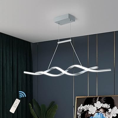 Jaicomi lustre led moderne à intensité variable avec télécommande en forme de vague