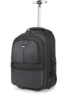 Un grand sac à dos professionnel avec des roulettes étanches pour ranger