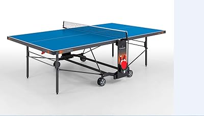 Table pliante d'extérieur garlando champion gdc-470eb tt avec roulettes - bleu