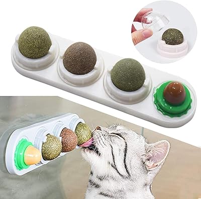 Lot de 4 friandises saines pour chat jouet mural à
