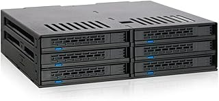 Icy dock 6 x 2,5" sata/sas hdd/ssd rack/cage dans 1 x 5,3" baie