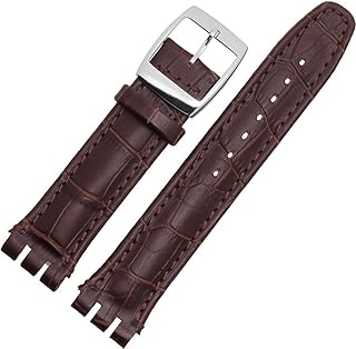 Swatch bracelet de montre en cuir de vache grainé motif crocodile avec boucle en acier inoxydable avec outil de largeur de montre 17 mm 9 mm de remplacement pour montres swatch pour hommes. Diaytar Sénégal : Diversité produits, unité de prix bas