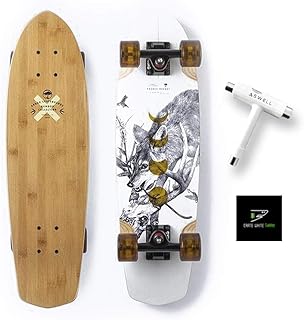 Ensemble de skateboard en bambou arbor collective avec patin pivotant + autocollant cage