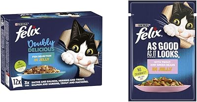 Felix purina boîte de nourriture humide pour chat doublement délicieuse sélection de poissons