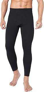 Sous-vêtements thermiques de poids moyen pour hommes, slips longs en coton avec couche