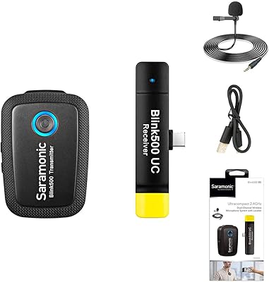 Système de microphone sans fil à clipser ultra compact saramonic blink