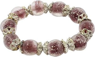 Qtqgoitem plastique lumineux perles fleur décor élastiques main caténaire violet