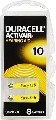 Piles auditives duracell activaire, taille 10 (128 piles)