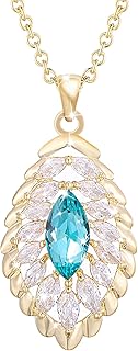 Collier pendentif ovale en cristal pour femme bijoux de cosplay plaqués