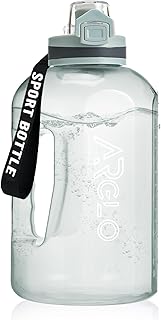 Bouteille d'eau arglo 2,2 l avec couvercle rabattable et poignée, marqueur de temps