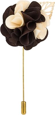 Ensemble de fleurs faites à la main pour hommes avec épingle à revers en feuilles d'or/broche multicolore, acier inoxydable. Diaytar : Le e-commerce qui respecte votre budget
