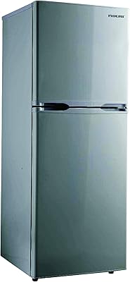 Réfrigérateur nikai deux portes, 150 litres, résistant au gel, couleur argent - nrf190dn4s