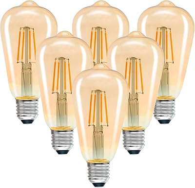 6 ampoules e27 edison ampoules led vintage verre ambré non variable 2700k blanc chaud 6w (équivalent 60w) lumière à économie d'énergie. Diaytar Sénégal : Parce que chaque FCFA compte
