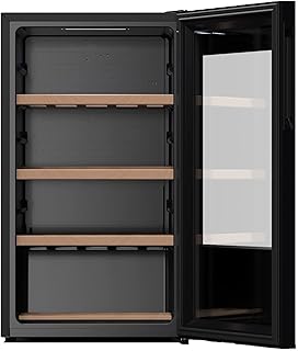 Hisense rw122n4asu refroidisseur à vin 34 bouteilles, refroidisseur monozone 122 litres, étagères