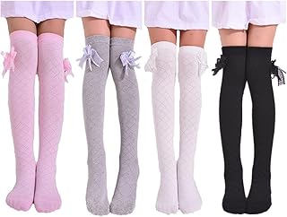 Chaussettes mi-mollet bébé fille avec motif nœud, multicolores, 2-12 ans