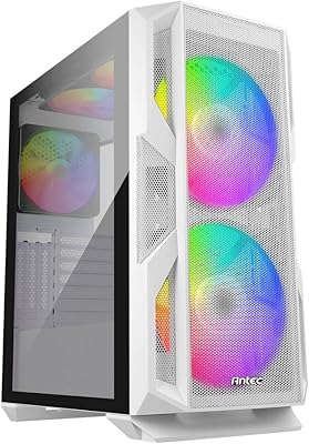 Boîtier de jeu antec nx series nx800, tour moyenne e-atx, blanc (jeu électronique)