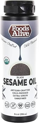 Huile de sésame noir biologique pressée à froid foods alive artisan (236 ml)