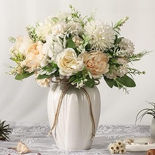 Garling fleurs de pivoines artificielles dans un vase, bouquet de pivoines en soie