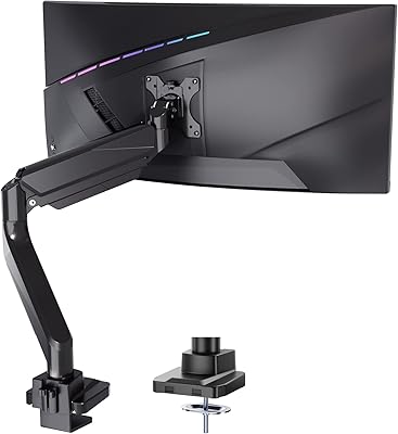 Support de bureau pour moniteur unique à ressort à gaz en aluminium robuste