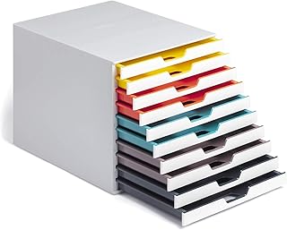 Organisateur de tiroir de bureau durable (mélange de 10 compartiments avec étiquettes amovibles)