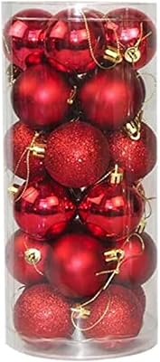 Skido 24 pièces boules de sapin de noël rondes pour décorations d'arbre de noël, décorations de noël, décorations de noël pour la maison. Diaytar Sénégal : Le choix, la qualité, l'économie réunis
