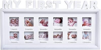 Cadre photo lustre pour bébé de my first year frame, blanc