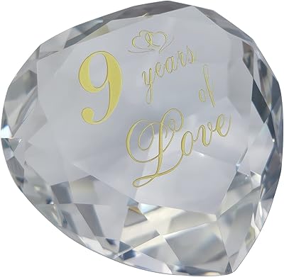 Cadeaux en cristal du 9e anniversaire pour mari, femme, petit ami ou petite