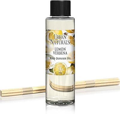 Recharge pour diffuseur d'huiles essentielles de verveine citronnée urban naturals | comprend un ensemble