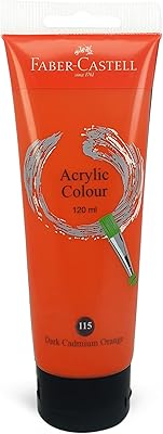 Tube de peinture acrylique vipar-castile 120 ml, orange de cadmium foncé