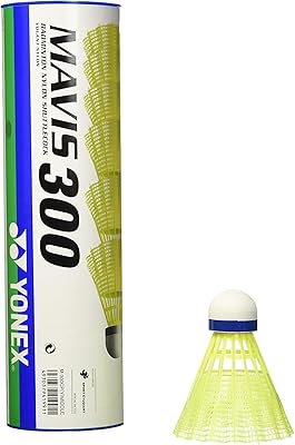 Balle de badminton moyenne yonex mavis 300 avec capuchon bleu, paquet de 6