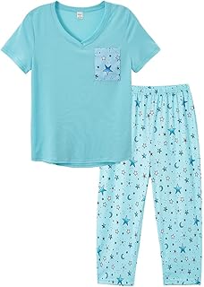 Ensemble pyjama capri grande taille pour femme avec pantalon capri, ensemble de vêtements