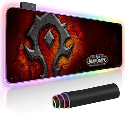 Tapis de souris de jeu souple hoard world of warcraft rgb grand tapis