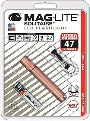 Lampe de poche led maglite solitaire 1 cellule aaa, film à bulles, or