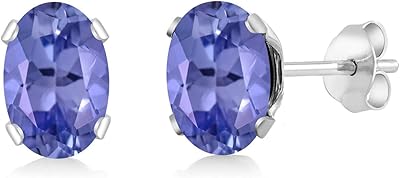 Boucles d'oreilles en argent sterling 925 avec tanzanite royale