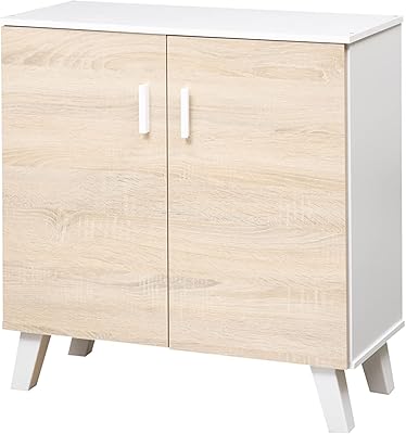 Meuble à chaussures deux portes aso-blanc | étagère en bois multicouche organisateur