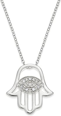 Collier à pendentif hamsa en argent sterling et diamants 18 pouces macy's