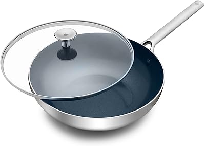 Poêle de cuisson multifonctionnelle à 3 épaisseurs en céramique et acier
