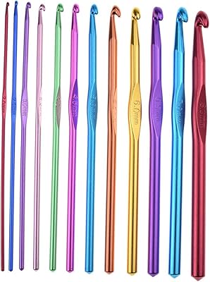 Ensemble de crochets et d'aiguilles à tricoter en aluminium multicolore de 2 mm
