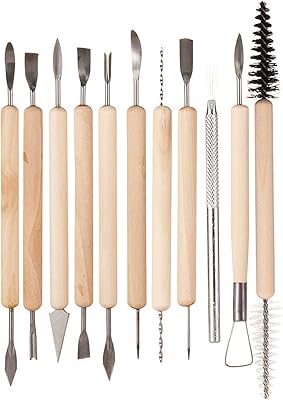Dayong – ensemble d'outils de sculpture avec manche en bois et céramique, 11