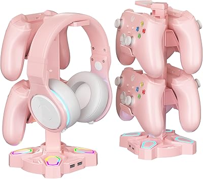 Support pour casque kdd rgb avec 9 modes d'éclairage de jeu