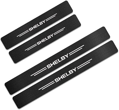 4 pièces autocollants de protection de seuil de porte de voiture pour shelby