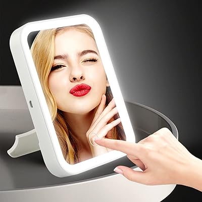 Miroir de maquillage de bureau boykim, rechargeable par usb, écran tactile à intensité