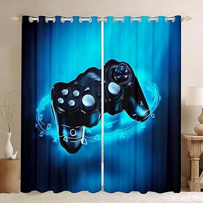 Rideaux au design de jeu vidéo feel u pour garçons et adolescents, rideaux