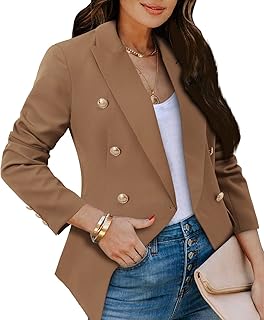 Veste blazer décontractée de qualité crizzed pour femme à manches longues, boutons dorés