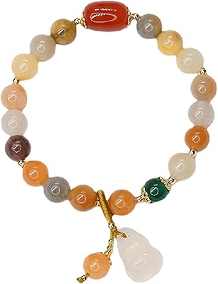 Bracelet en jade pour fille et femme avec gourde porte-bonheur