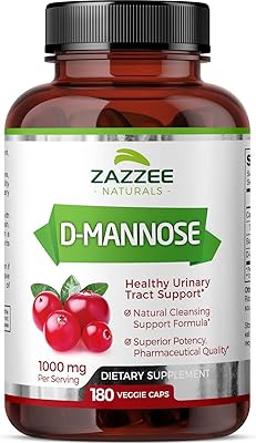 Gélules naturelles de soutien des voies urinaires d-mannose 1000 mg 120 gélules végétariennes