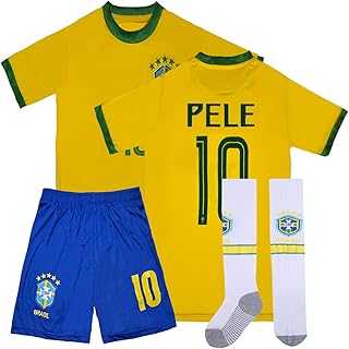 Maillot de football national brésilien felico pour enfants n° 10, short, chaussettes domicile